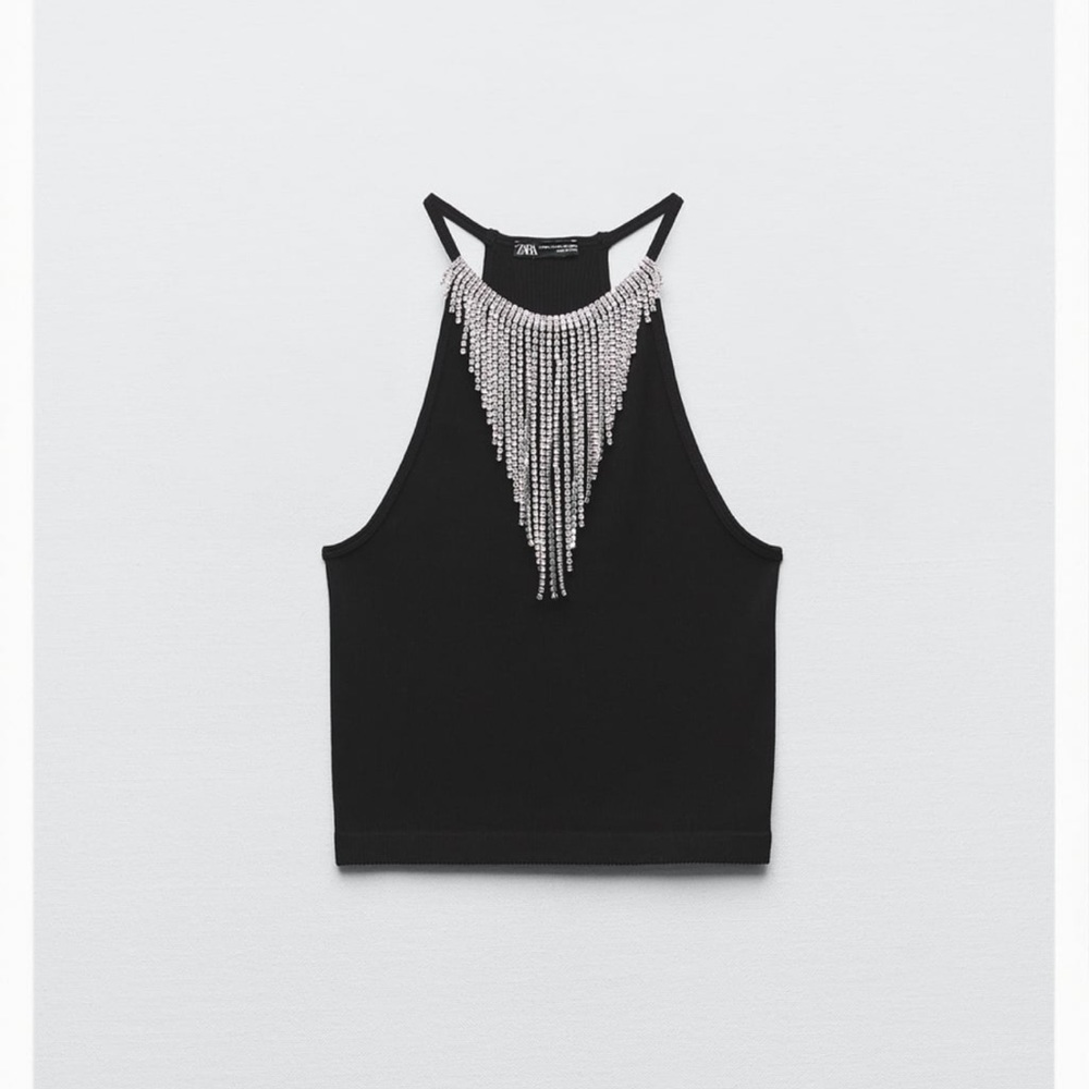 Zara Seamless Jewel Halter Top